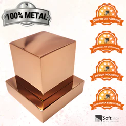 Acabamento de Registro Rose Gold Quadrado 100% Metal Padrão Deca