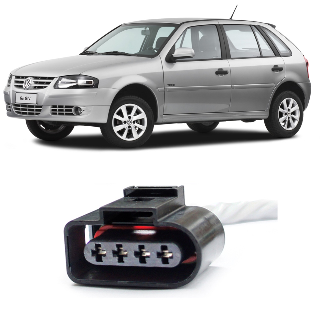 Plug Conector Chicote Sonda Lambda Volkswagen Gol Saveiro Voyage G3 G4 2002 a 20012