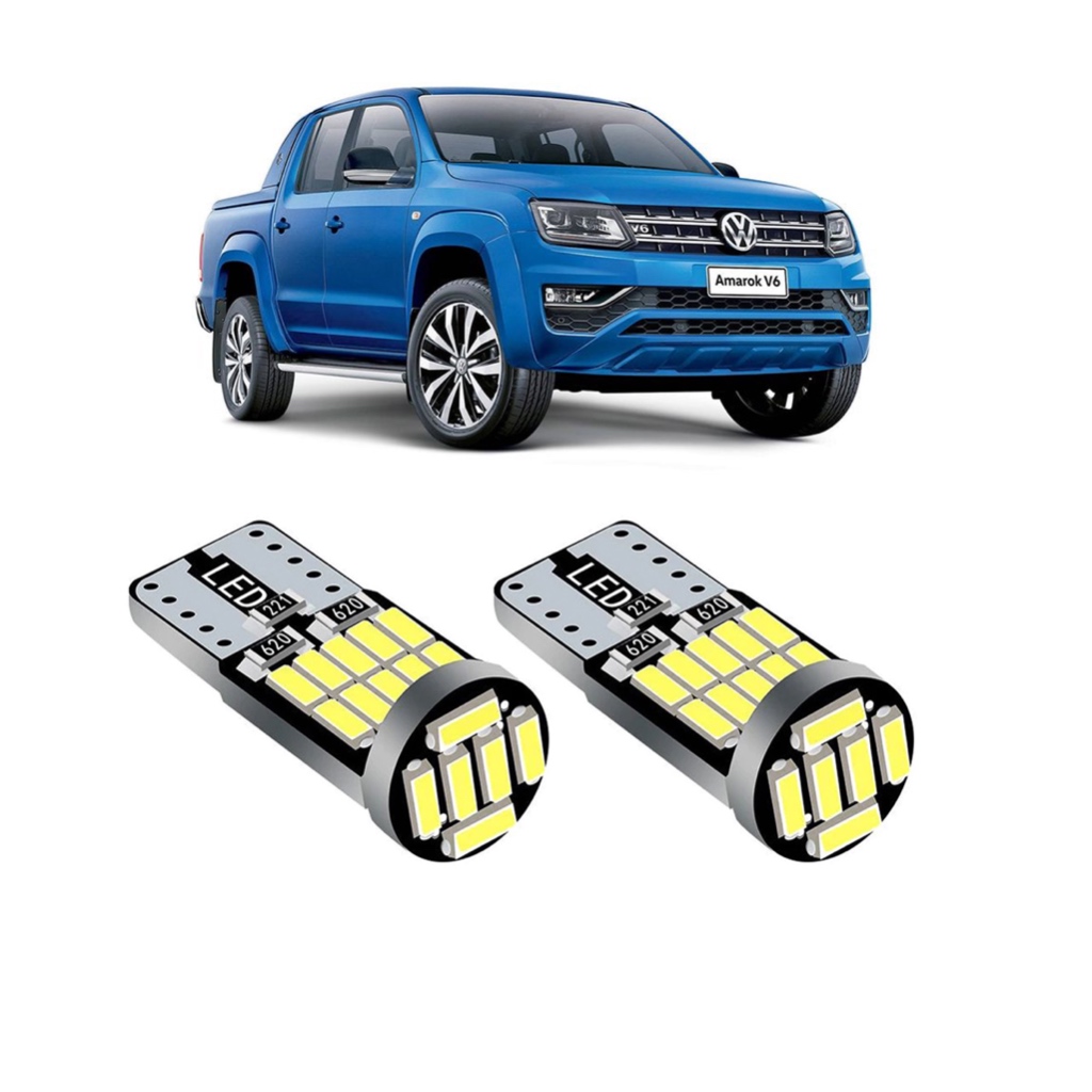 kit 2 Led Super Branco T10 Pingo Led Vw Volkswagen Amarok 2011 2012 2013 2014 2015 2016 2017 2018 2019 2020 6000k