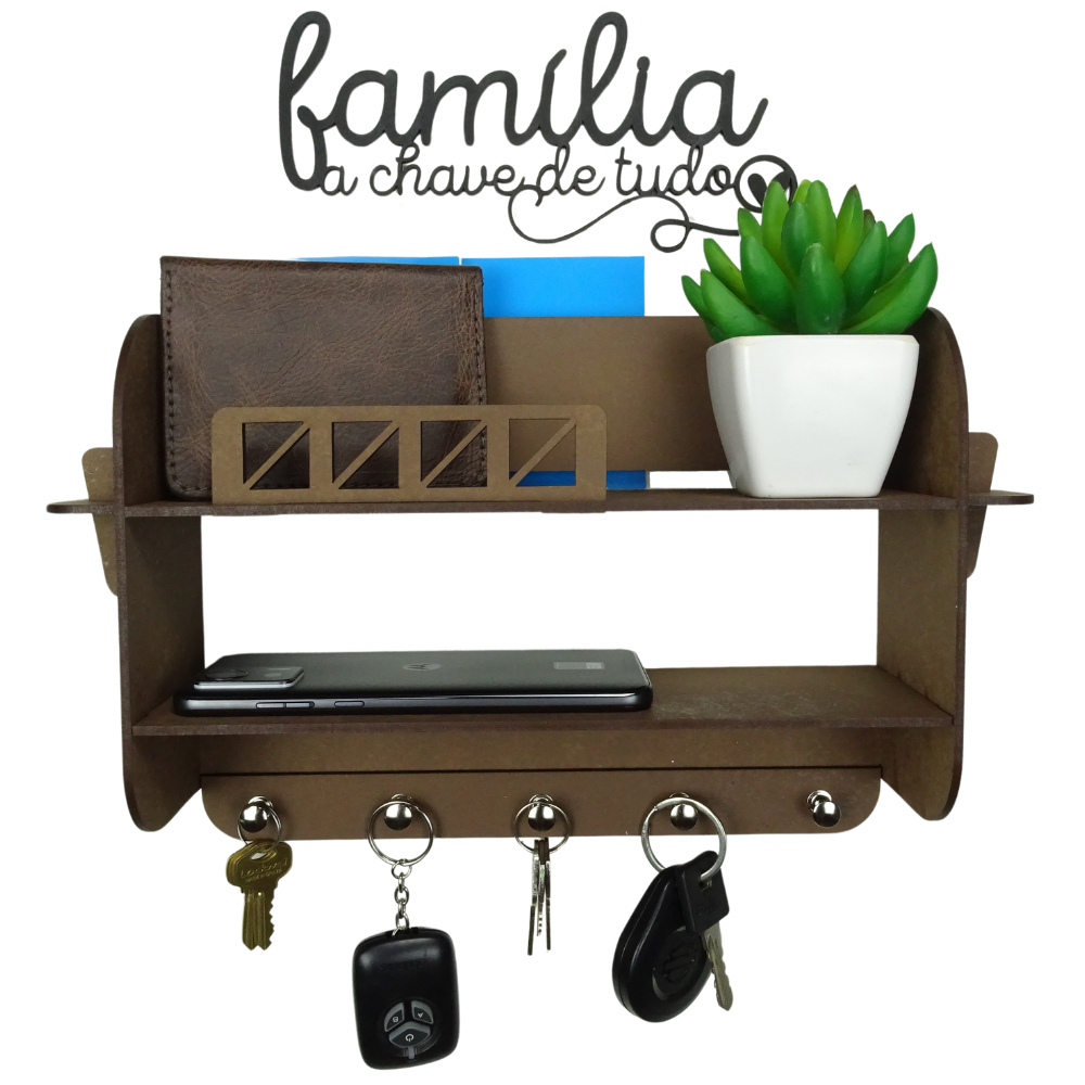 Porta Cartas e Chaves Organizador De Parede Com Prateleira Porta Chaves com Prateleira em Oferta na Shopee