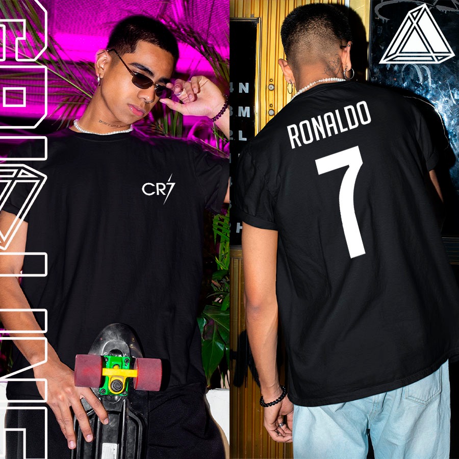 Camiseta Camisa Básica Algodão Modelo Exclusiva Cristiano Ronaldo CR7 Number Unissex