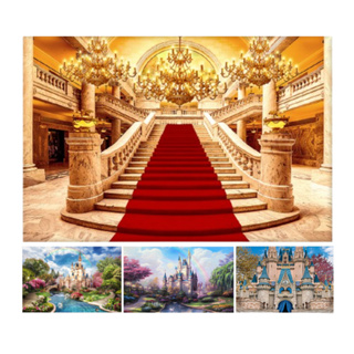 Painel Retangular Horizontal Tecido Sublimado 3D Castelo em Oferta na Shopee