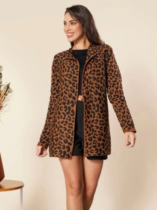 Kimono Cardigan  Casaco Modelo ONÇA  Sobretudo Lã Lindo Moda Inverno Trico