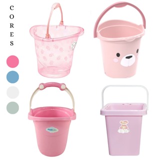 BALDE PLÁSTICO INFANTIL 13 LITROS BEBE ROSA AZUL BRANCO TRANSLÚCIDO em Oferta na Shopee