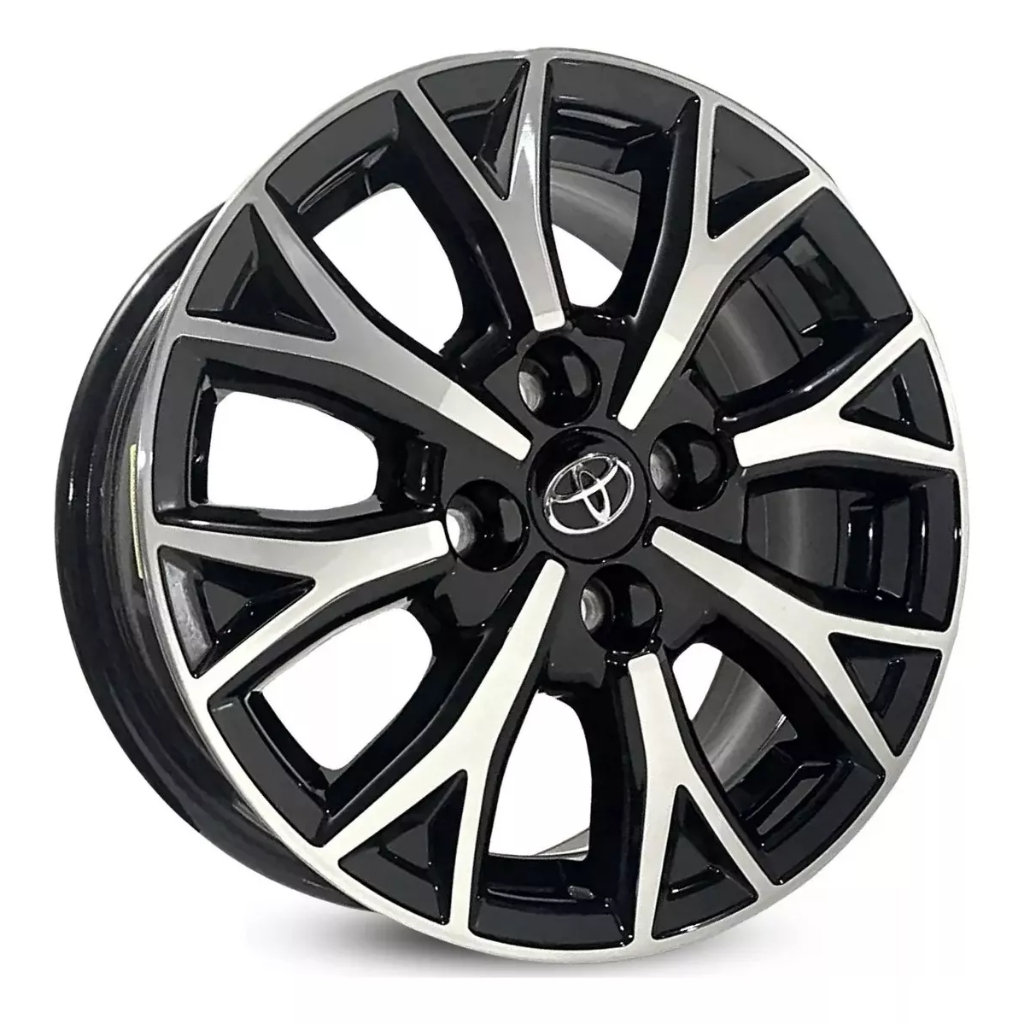 Kit 4 Rodas Aro 14 4x100 Toyota Etios Platinum Preto Diamantado Krmai R96
