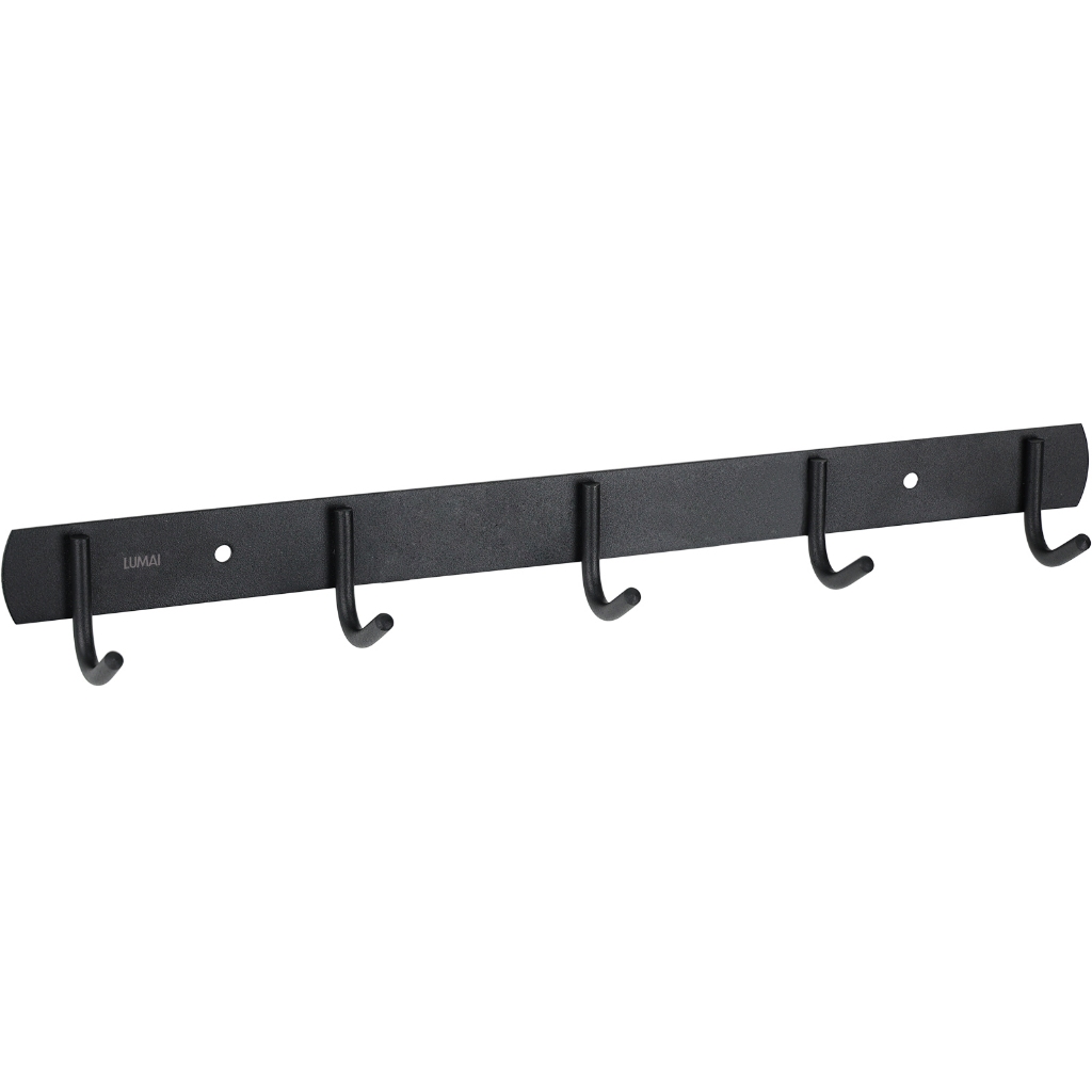Lumai Cabide Parede 5 Ganchos Inox Preto Roupa Toalha Pendurador Quarto Banheiro