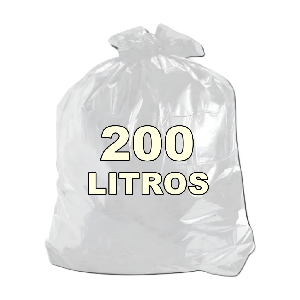Saco De Lixo Transparente 200l Reforçado 5 Micra 100 Unid em Oferta na Shopee