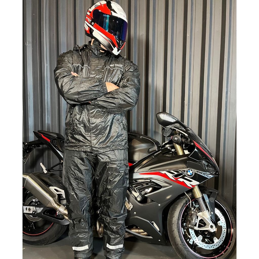 Capa de chuva Gp tech Nylon Premium Para motociclistas Preta - Spare Parts and Accessories for Vehicles