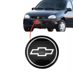 Emblema GRAVATA da Grade GM CORSA 94/96 Acrilico Preto e Cromado