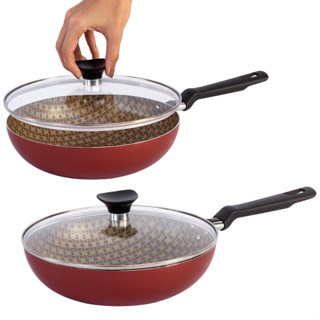 2 Frigideira Funda Antiaderente 24 Cm Com Tampa - Tramontina em Oferta na Shopee