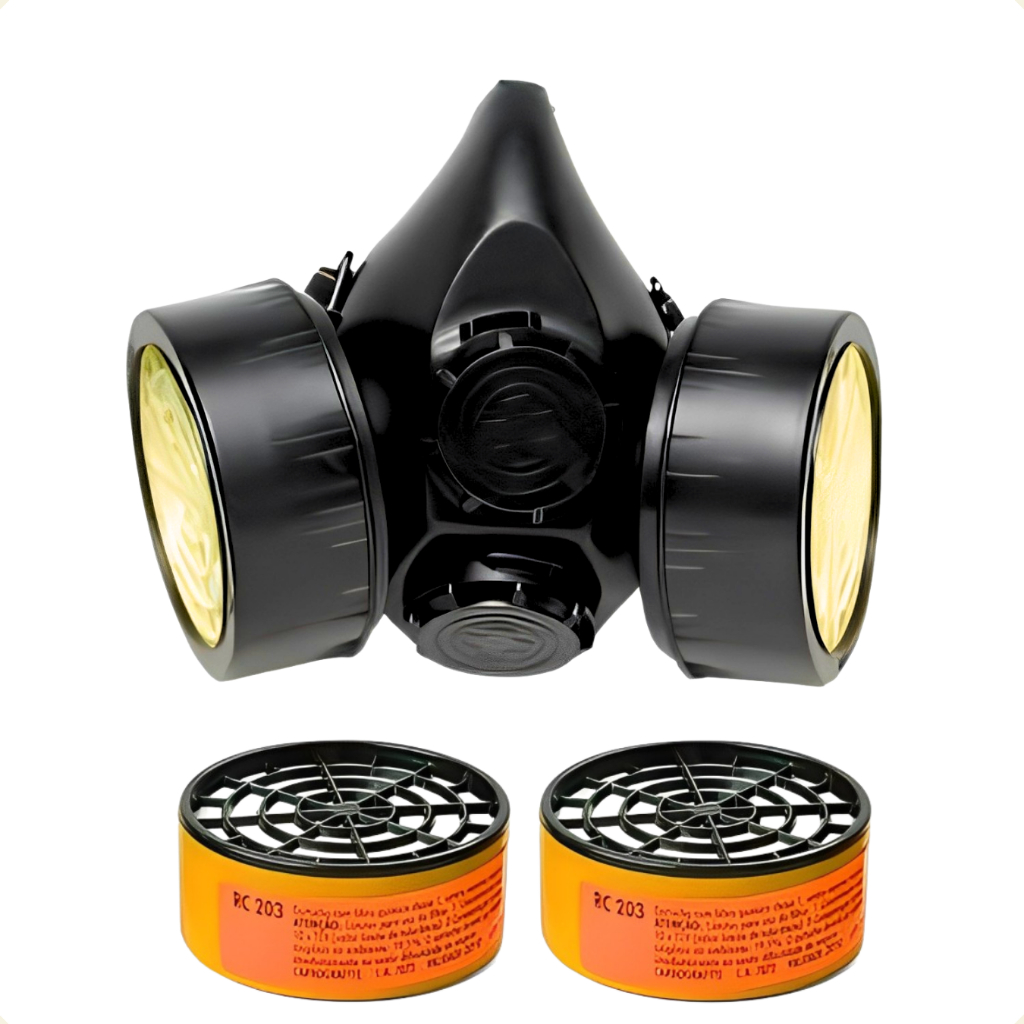 Máscara Respirador Cg-306 + 2 Cartucho 203 Carbografite