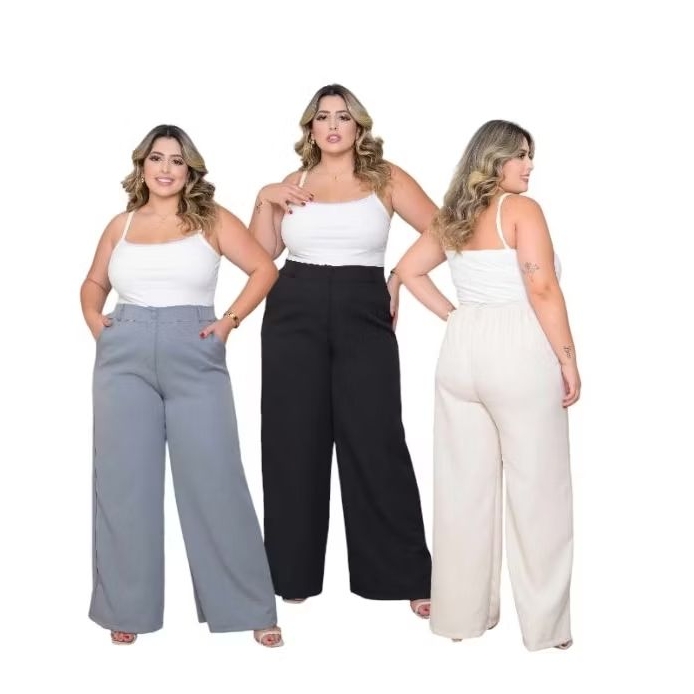 CALÇA PANTALONA PLUS SOCIAL TECIDO ALFAIATARIA  GG  XG  G1 G2 G3 em Oferta na Shopee