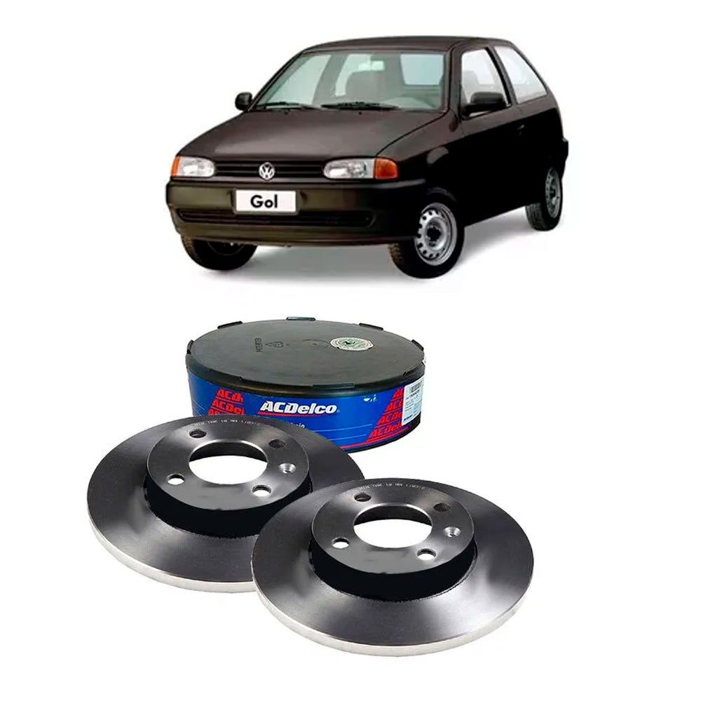 Par de Disco de Freio Dianteiro Sólido 239mm Gol Saveiro Parati 19349183 ACDelco em Oferta na Shopee