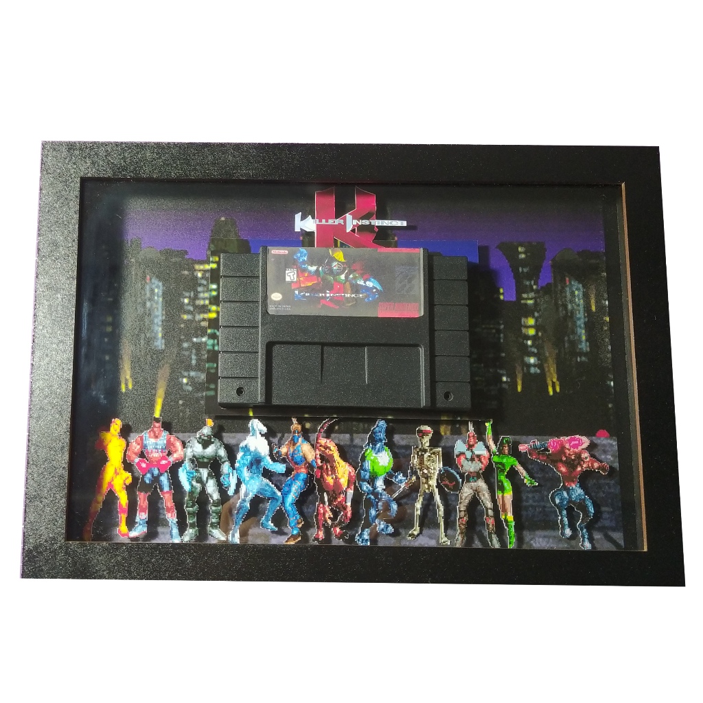 Quadro 3D (Killer Instinct) com cartucho decorativo