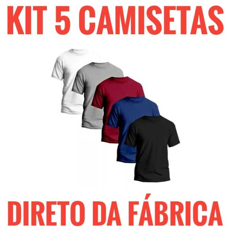 Kit 5 Camisetas Dry Fit Masculina - Casual - Treino - Academia - Esportes - Exercícios - Corrida