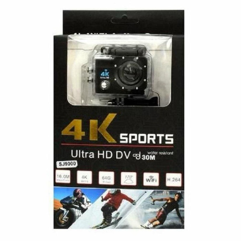 Camera 4K Sport Com Suporte Moto Prova D`Água
