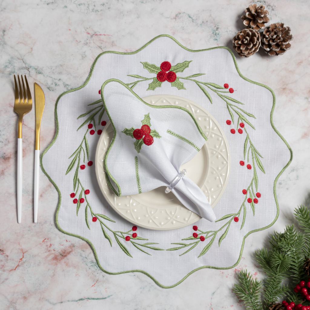 Sousplat jogo americano natal  Kit 12 peças suplat e guardanapo mesa posta Natal