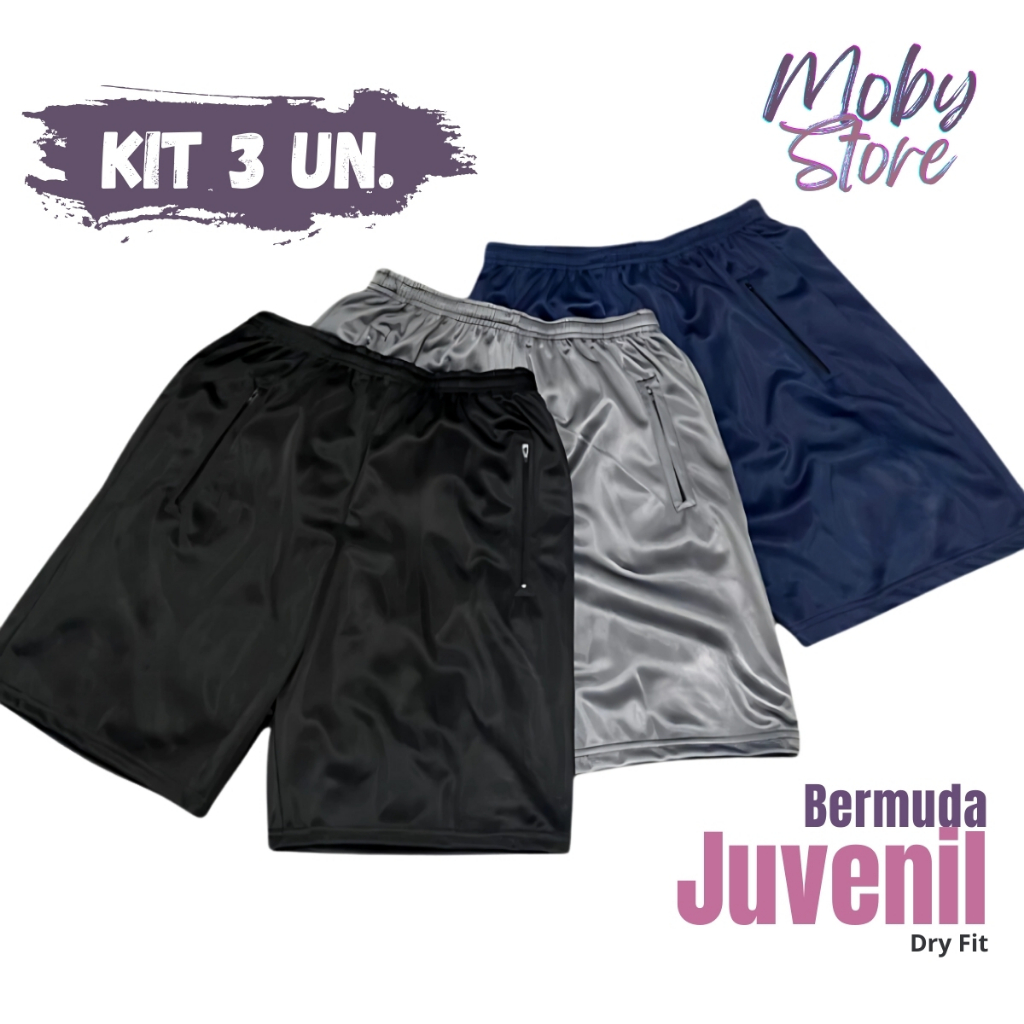Kit 3 Bermuda Infantil Menino Chimpa Infanto Juvenil Masculino Short Calção 10 ao 16 em Oferta na Shopee