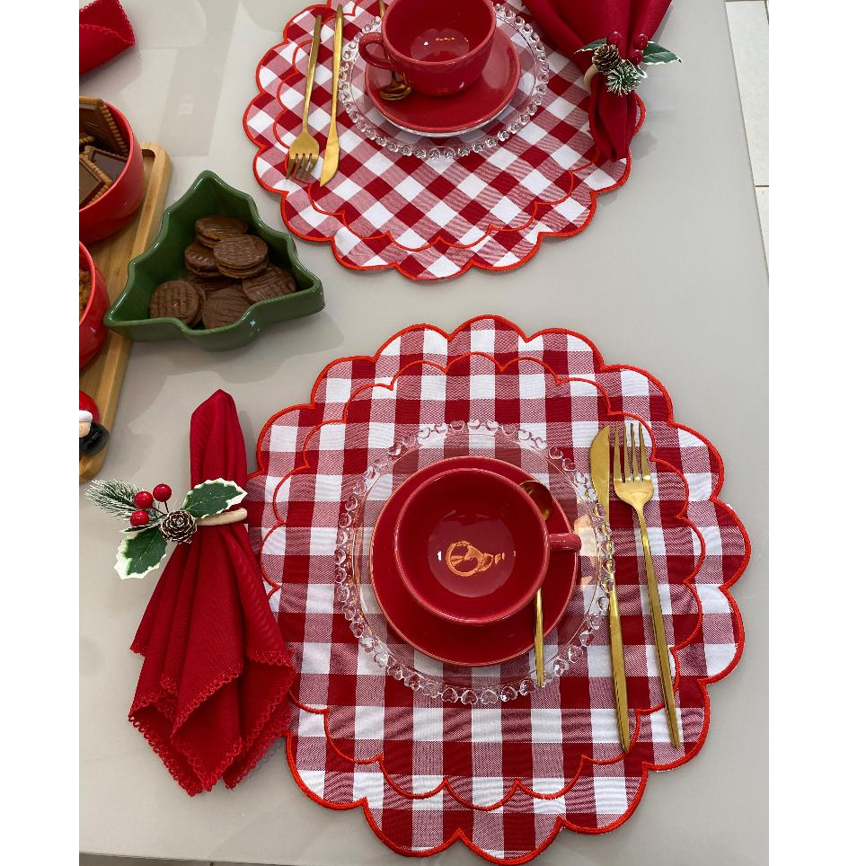 Jogo Americano com Guardanapo | Kit 2, 4, 6 ou 8 Lugares |Luxo Mesa Posta | Várias Cores