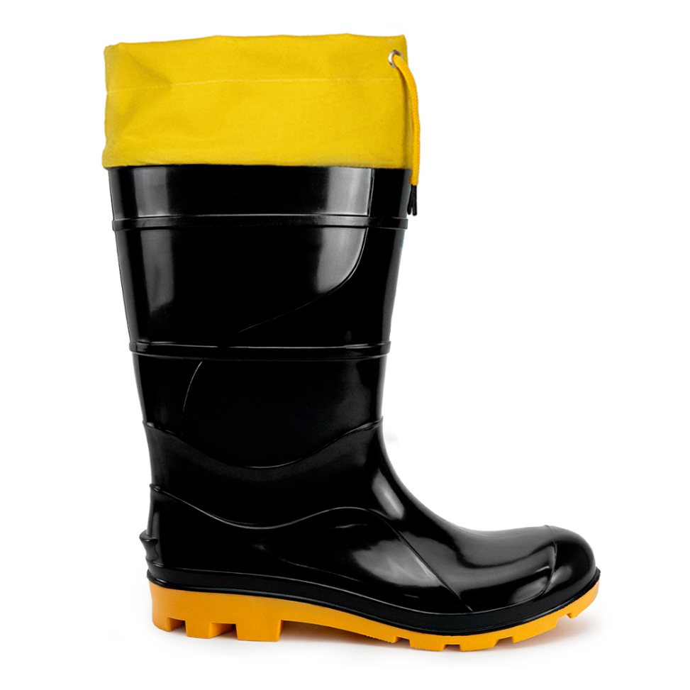 Galocha Bota Pvc Impermeável Cano Longo Com Polaina de amarrar em Oferta na Shopee