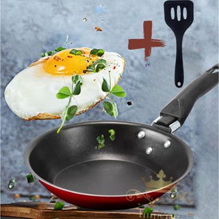 Frigideira Francesa 22cm Grande Com Espátula Antiaderente 5 Camadas Teflon Vermelha Alumínio Grosso em Oferta na Shopee