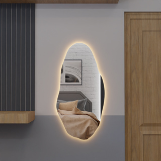 Espelho Organico Pinterest 110x50cm Com Led Luz Branca e Luz Amarela Sala Quarto Salão Vários Modelos em Oferta na Shopee