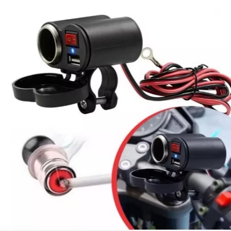 Carregador De Celular Usb Turbo Para Motos+acendedor -envio imediato em Oferta na Shopee