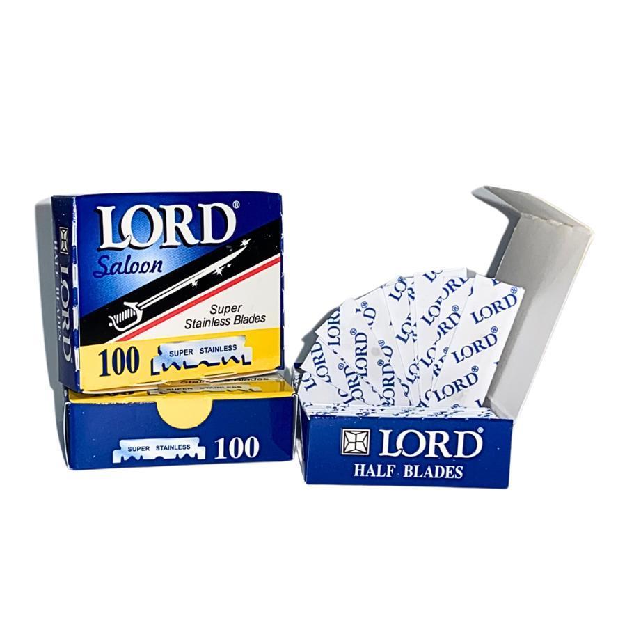 Lâmina Barbear LORD AZUL (meia) - 100 lâminas