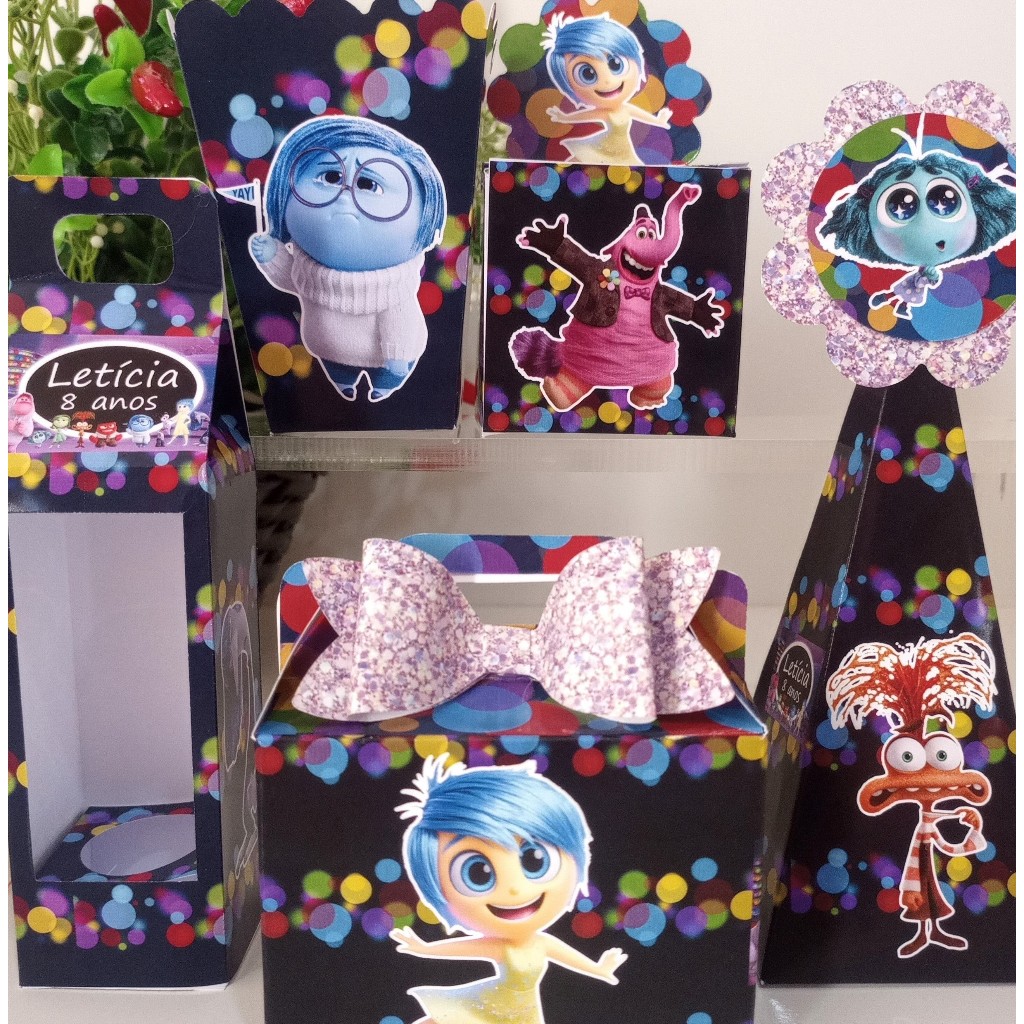 KIT FESTA PERSONALIZADO PARA LEMBRANCINHA DE ANIVERSÁRIO DIVERTIDAMENTE 2. CAIXINHAS PARA FESTA.