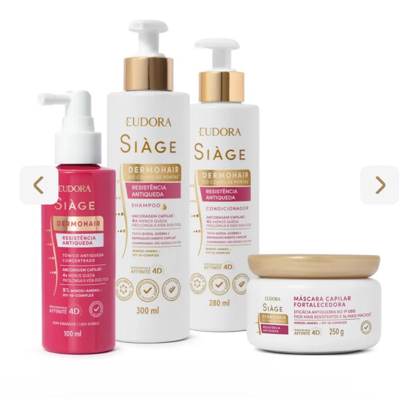 Kit Shampoo e Condicionador Combo Siàge Antiqueda (4 Itens) –Tratamento Completo para Fortalecimento Capilar – Promoção!