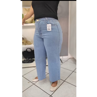 Calça jeans plus size /pantacourt/calça pantalona clara