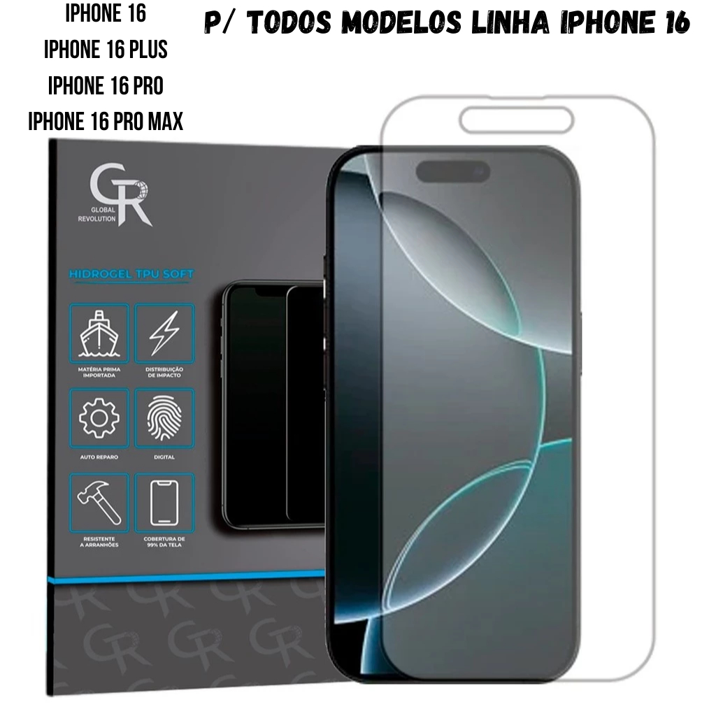 Película Hidrogel HD Frontal Para iPhone 16 Todos
