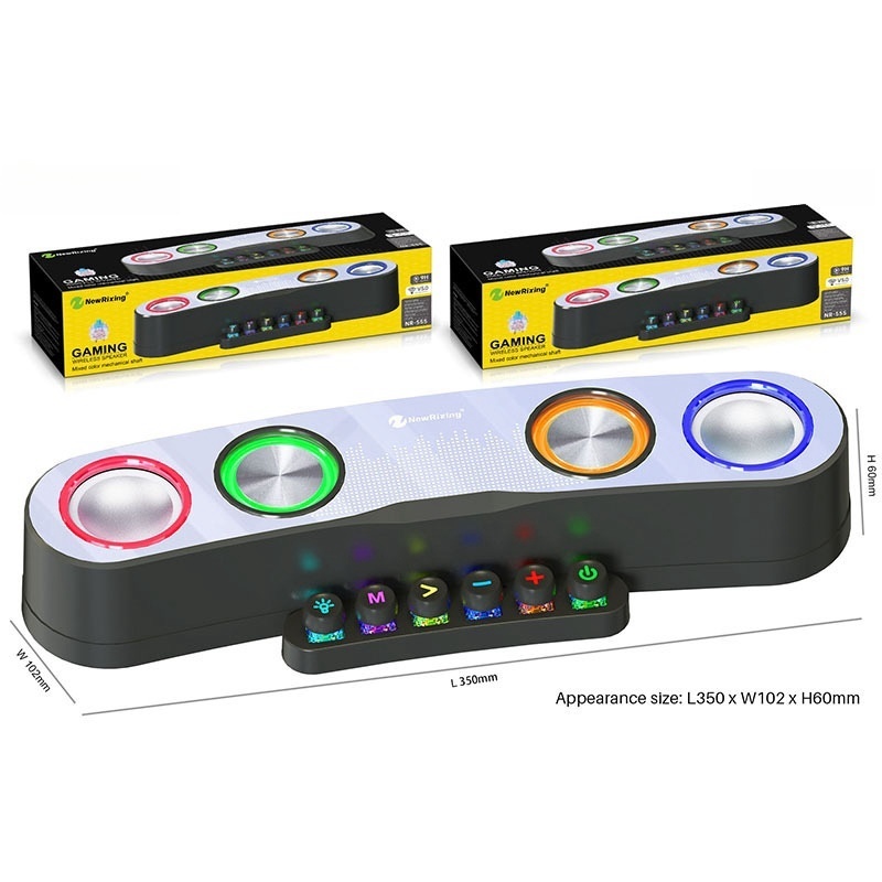 Caixa de som Soundbar Bluetooth Amplificada Para PC Gamer Notebook TV Com Led RGB FM-C7