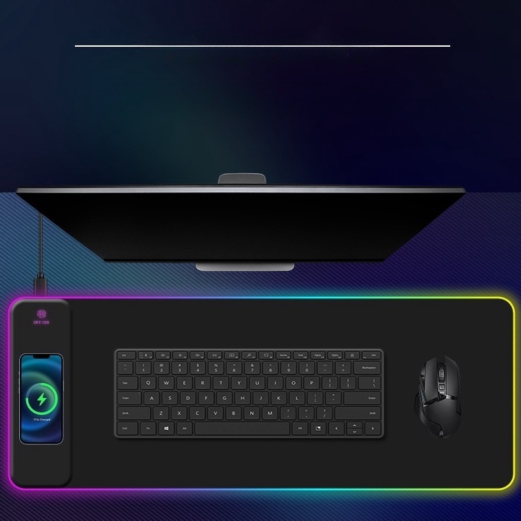 Mouse Pad Gamer Extra Grande 30x80cm Impermeável Antiderrapante Arte Geométrico - Miniatura 4