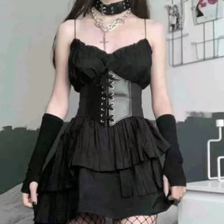 Cinto femenino Corset Gótico Escuro Lace Up Top Colheita Fino Couro Pu Top 2023