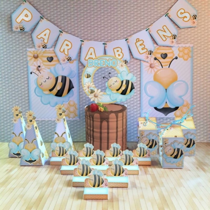 kit Festa Abelhinha decoração de aniversário lembrancinha mesversario Abelhinha