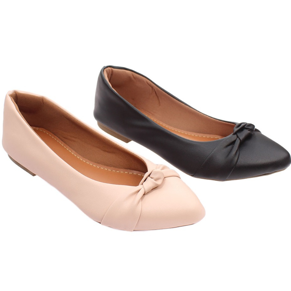 Kit Sapatilha Feminina 2 Pares Com Detalhes Em Nó Confortável em Oferta na Shopee