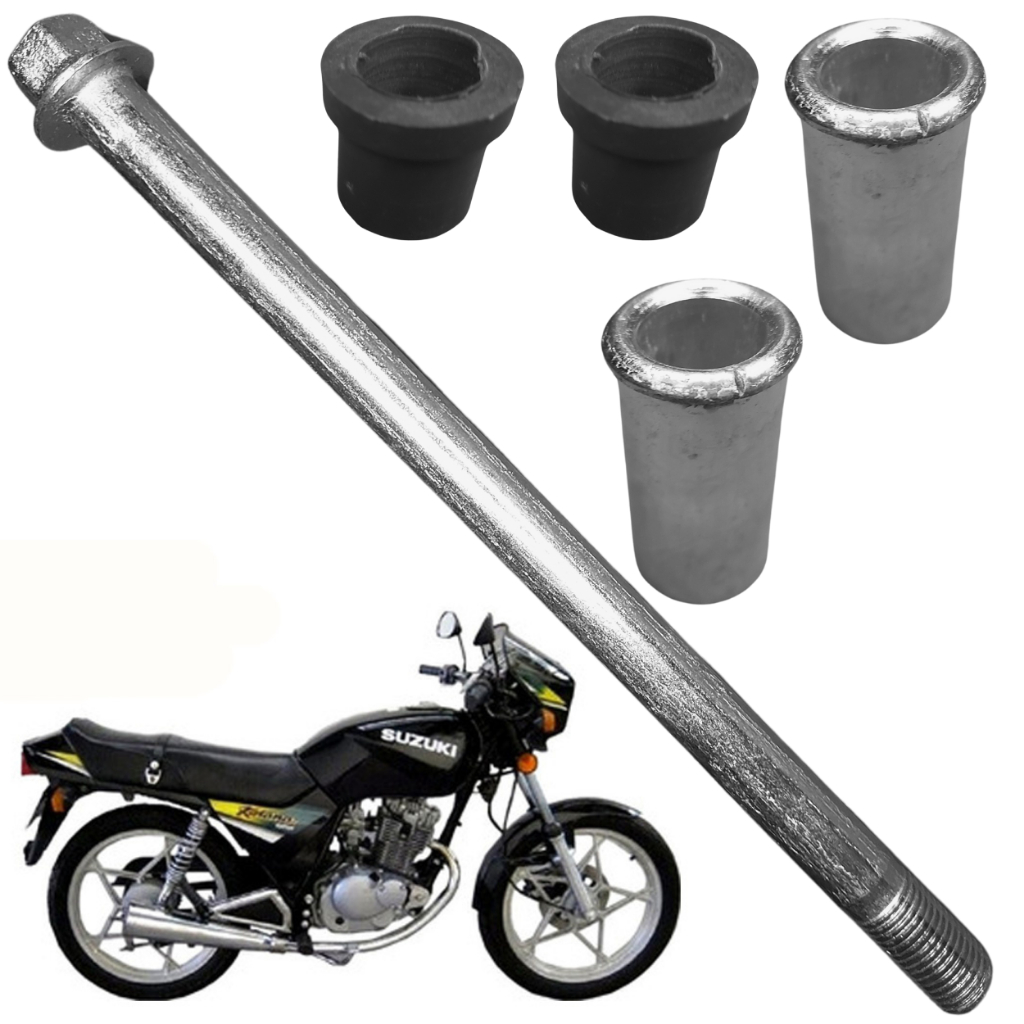 EIXO DO QUADRO ELÁSTICO/BALANÇA SUZUKI KATANA (2 BUCHA NYLON / 2 BUCHA AÇO)