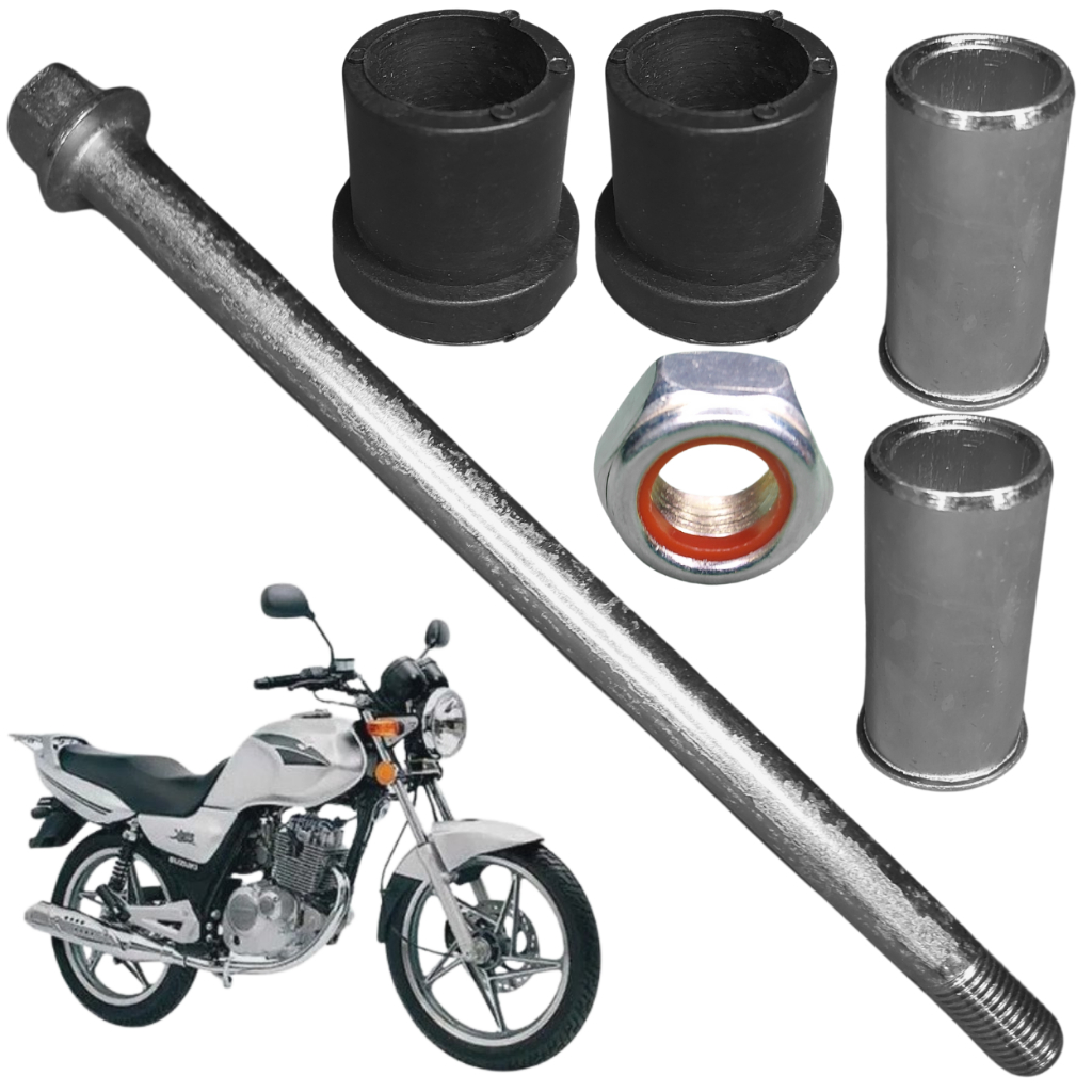 EIXO DO QUADRO ELÁSTICO/BALANÇA SUZUKI YES 125 (2 BUCHA NYLON / 2 BUCHA AÇO)