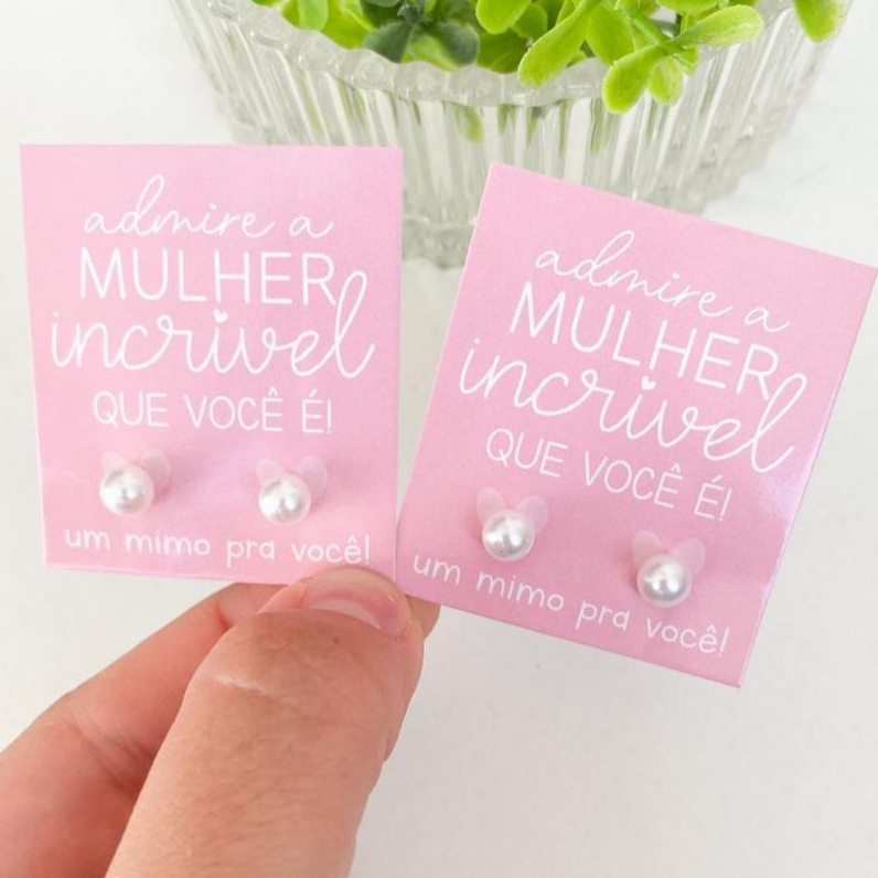 Mini Tags + Brincos de Perola com tarraxa Kits com 25 50 75 100 e 125 em Oferta na Shopee