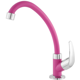 Torneira Rosa para Pia de Cozinha Bancada Bica Alta Móvel – 1/4 Volta Luxo Injet Plast em Oferta na Shopee