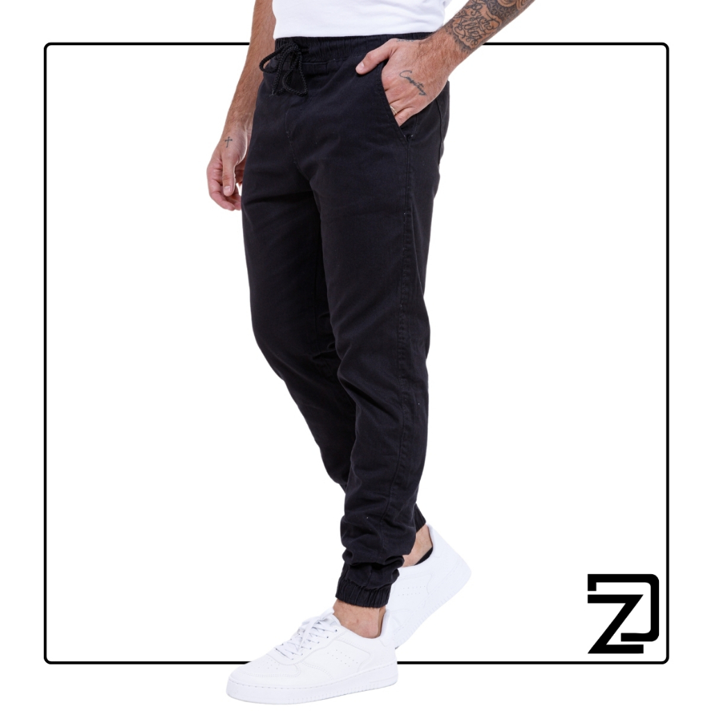 Calça Jogger Sarja Colorida Jeans Masculina - Men Clothes