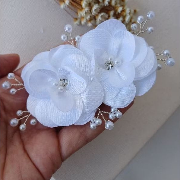 Arranjo de cabelo Presilha, Laço para casamento, batizado, grinalda de noiva