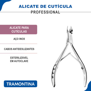 Alicate para Cutículas em Aço Inox, Design Ergonômico e Esterilizável em Autoclave Tramontina em Oferta na Shopee