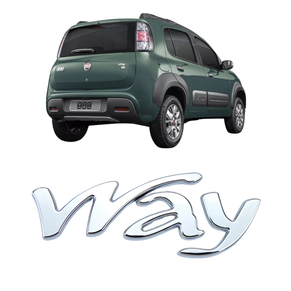 Emblema Letreiro Way Uno 2011 a 2021 cromado unidade