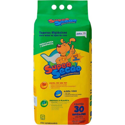 Tapete Higiênico Super Secão Normal e Citrus 30 Unid 80x60cm - Pets