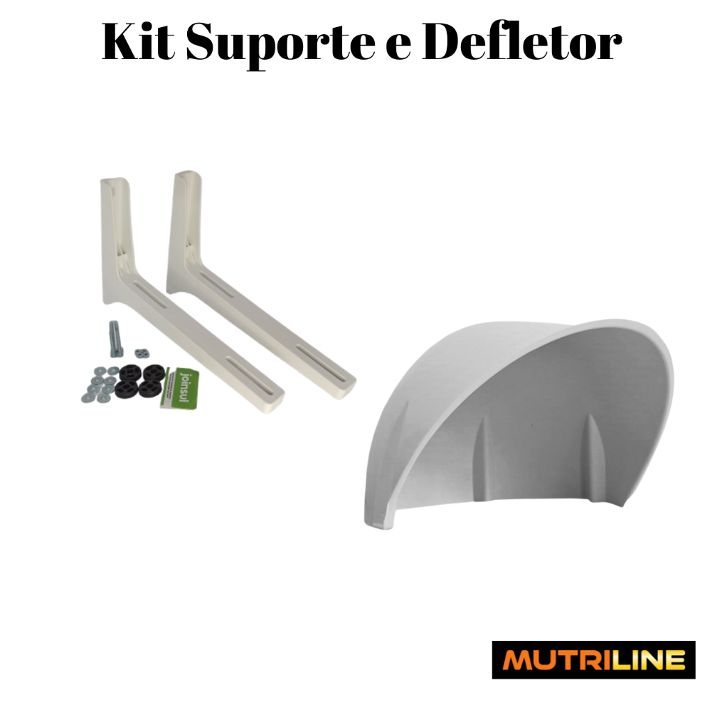kit Suporte Para Ar Condicionado 400 mm  e Defletor para Condensadora  Split  7.000 à 12.000 btus