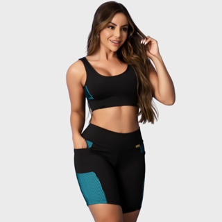 Conjunto Fitness 3D Academia Top Short Tarelles em Oferta na Shopee