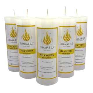 Kit com 24 Velas Votiva 250g - Parafina Pura Vela de 7 Dias Branca Chamaeluz em Oferta na Shopee