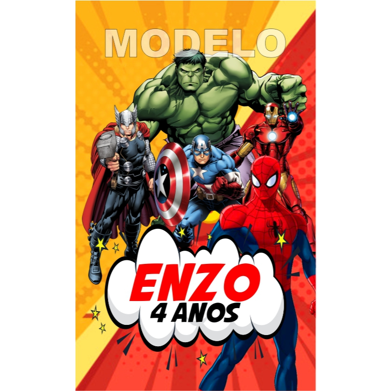 15 Adesivos Tubete Os Vingadores Super Herói - Etiqueta - Rótulo